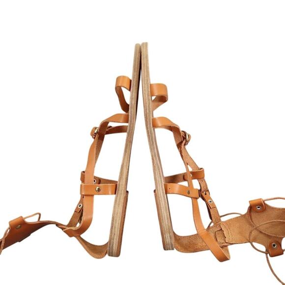 Ancient Greek Sandals Women 38 Sofia Tall Lace Up Gladiator Leather Handmade Tie - Picture 10 of 15